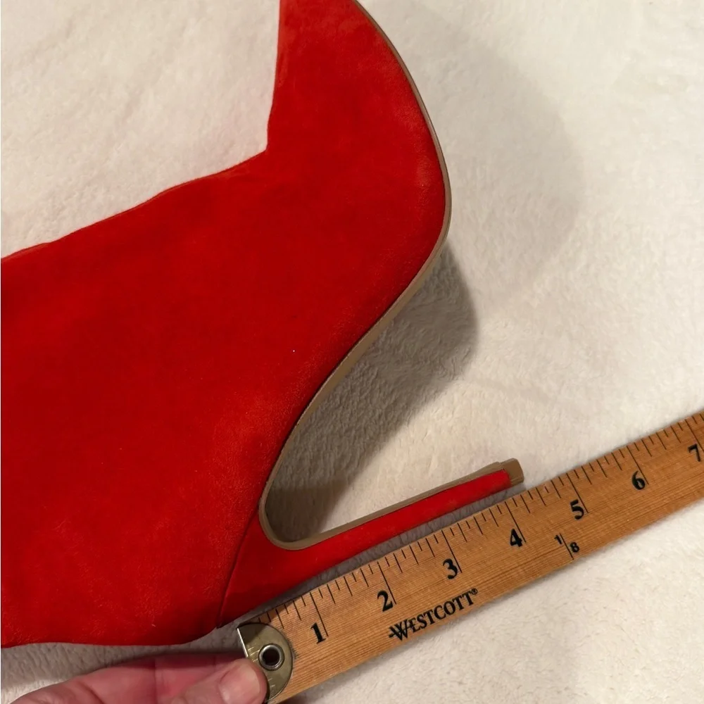 Elegant Red Suede leather Ankle Boots - Picture 9 of 9